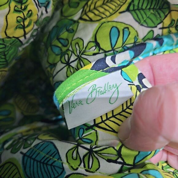 Vera Bradley Limes Up Quilted Floral Pattern Boho Crossbody Saddle Bag - Picture 12 of 12